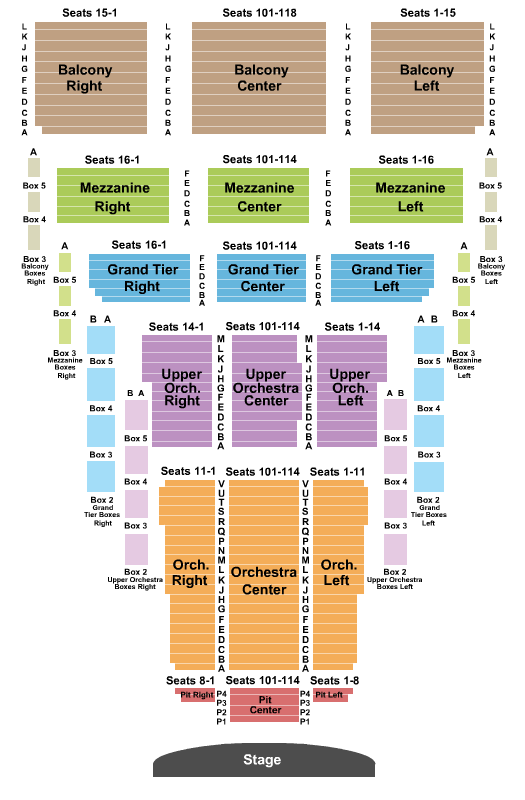Thelma Gaylord PAT At Civic Center Music Hall Book of Mormon Seating Chart